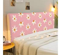 Chickwin Copertura per Testiera Letto, Fiore Copertura Testiera Letto Singolo Matrimoniale Una Piazza e Mezza, Copri Testata Elastica Antipolvere Fodera Testata Morbido (180cm,Rosa)