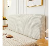 Chickwin Copertura per Testiera Letto Singolo Matrimoniale,Seersucker Tinta Unita Copritestata Universale Elastica all-Inclusive,Copertura per Testiera per Camera da Letto Lavabile (180cm,Bianco)