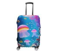 Chickwin Copri Valigia, Coprivaligia Grande, Coprivaligia Elastico, Bagaglio da Viaggio Copertura, per Business/Bagagli, 19-32 Pollici, Stampe per Animali (Medusa rosa,XL)