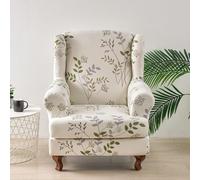 Chickwin Copripoltrona con Orecchie, Copripoltrona 1 Posto Antiscivolo, Stampa Botanica 2 Pezzi Copri Poltrona con Braccioli, Copri Poltrona Lavabile (Foglie)