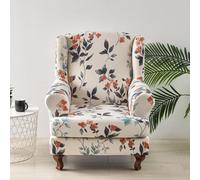 Chickwin Copripoltrona con Orecchie, Copripoltrona 1 Posto Antiscivolo, Stampa Botanica 2 Pezzi Copri Poltrona con Braccioli, Copri Poltrona Lavabile (Fiore d'Arancio)