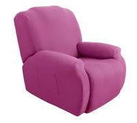 Chickwin Copripoltrona Relax Reclinabile, Copripoltrona Relax con Taschem, Quattro Stagioni Stretch Fodere Poltrona Relax Rimovibile Lavabile per Poltrona Reclinabile (1 Posto,Rosa Scuro)