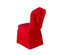 Chickwin Coprisedia per Matrimonio,Design Plissettato Fodere Coprisedie Matrimoni in Spandex Elasticizzato Universale Lavabile Protezione per Sedie per Decorazione Feste (Rosso,2 Pezzi)