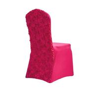 Chickwin Coprisedia per Matrimonio, Fiore di Rosa Jacquard Fodere Coprisedie Matrimoni in Spandex Elasticizzato Universale Rimovibile Lavabile per Feste Cerimonie (Rosso rosa,4 Pezzi)