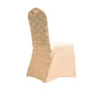 Chickwin Coprisedia per Matrimonio, Fiore di Rosa Jacquard Fodere Coprisedie Matrimoni in Spandex Elasticizzato Universale Rimovibile Lavabile per Feste Cerimonie (Colore champagne,2 Pezzi)