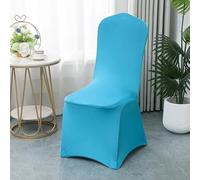 Chickwin Coprisedia per Matrimonio, Fodere Coprisedie Matrimoni in Spandex Elasticizzato Universale Lavabile Protezione per Sedie per Decorazione Feste Cerimonie Hotel (Blu Lago,4 Pezzi)