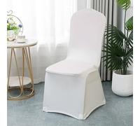 Chickwin Coprisedia per Matrimonio, Fodere Coprisedie Matrimoni in Spandex Elasticizzato Universale Lavabile Protezione per Sedie per Decorazione Feste Cerimonie Hotel (Bianco latte,4 Pezzi)