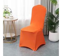 Chickwin Coprisedia per Matrimonio, Fodere Coprisedie Matrimoni in Spandex Elasticizzato Universale Lavabile Protezione per Sedie per Decorazione Feste Cerimonie Hotel (Arancione,1 Pezzo)