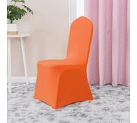 Chickwin Coprisedia per Matrimonio, Fodere Coprisedie Matrimoni in Spandex Elasticizzato Universale Rimovibile Lavabile Protezione per Sedie per Feste Cerimonie (Arancione A,4 Pezzi)