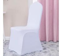 Chickwin Coprisedia per Matrimonio, Fodere Coprisedie Matrimoni in Spandex Elasticizzato Universale Rimovibile Lavabile Protezione per Sedie per Feste Cerimonie (Bianco A,2 Pezzi)