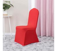 Chickwin Coprisedia per Matrimonio, Fodere Coprisedie Matrimoni in Spandex Elasticizzato Universale Rimovibile Lavabile Protezione per Sedie per Feste Cerimonie (Rosso A,1 Pezzo)