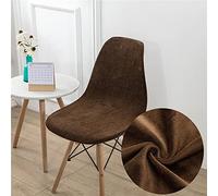 Chickwin Coprisedie con Schienale 6 4 2 Pezzi Elasticzzato, Spesso Velluto Tinta Unita Lavabile Scandinave Sedia Copertura della Sedia per Hotel Banchetto Cucina Party Decor (Marrone,4 Pezzi)
