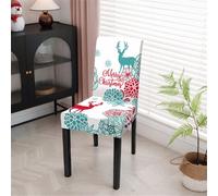 Chickwin Coprisedie Natalizie 1 2 4 6 8 Pezzi, Fodere Sedie Natalizie Coprisedie Natale Coprisedia Elasticizzato Universale Fodere Coprisedia per Festa Cucina (4 Pezzi,Fiore A)