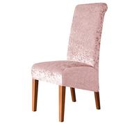 Chickwin Coprisedie XL con Schienale 1 2 4 6 Pezzi, Velluto Coprisedia Elasticizzato Universale Fodere per Sedie Fodere Coprisedia per Sala da Pranzo Wedding (Rosa,4 Pezzi)