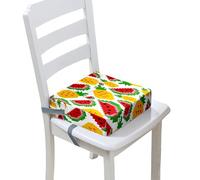 Chickwin Cuscino Rialzo Sedia per Bambini, Alzatina Riduttore Sedia Bambini da Tavolo 4-12 Anni Smontabile Regolabile Seggiolino con 2 Cinghie di Sicurezza (Frutto 7,32 * 32 * 8cm)