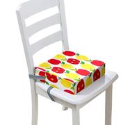 Chickwin Cuscino Rialzo Sedia per Bambini, Alzatina Riduttore Sedia Bambini da Tavolo 4-12 Anni Smontabile Regolabile Seggiolino con 2 Cinghie di Sicurezza (Frutto A,32 * 32 * 8cm)