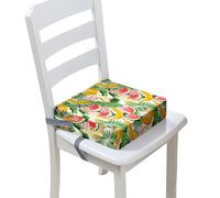 Chickwin Cuscino Rialzo Sedia per Bambini, Alzatina Riduttore Sedia Bambini da Tavolo 4-12 Anni Smontabile Regolabile Seggiolino con 2 Cinghie di Sicurezza (Frutto 6,40 * 40 * 10cm)