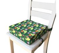 Chickwin Cuscino Rialzo Sedia per Bambini, Frutta Stampa Cuscino Alzasedia con Cinghie Regolabile, Smontabile, Lavabile per Sedia da Pranzo e Sedia da Giardino (Kiwi,32x32x8cm)