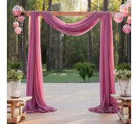 Chickwin Drappeggio di Arco Nozze con 2 Nastri, Arco Matrimonio, Tulle Tenda in Antirughe Chiffon, Drappeggio per Arco Nuziale, Sfondo Decorazioni Matrimonio Cerimonie Feste (Bean,50x570cm)