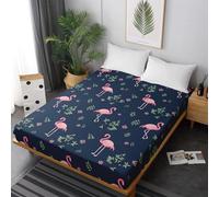 Chickwin Elastic Lenzuolo sotto Coprimaterasso per Letto Singolo Doppio, Stampa di Animale Lenzuolo profondità 30cm, per Camera da Letto (150x200 cm,Fenicottero)