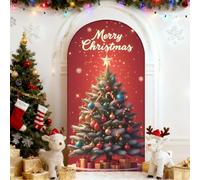 Chickwin Elegante Copertura per Archi Nuziali, 3D Natale Retrò Copertina di Fondo per l'arco, Arco di Sfondo per Matrimoni, Copertura Arco in Tessuto per Matrimoni (Rosso 8,80x180cm/6FT)