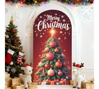 Chickwin Elegante Copertura per Archi Nuziali, 3D Natale Retrò Copertina di Fondo per l'arco, Arco di Sfondo per Matrimoni, Copertura Arco in Tessuto per Matrimoni (Rosso 7,80x180cm/6FT)