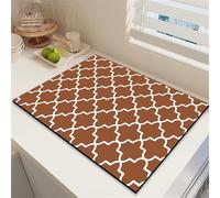 Chickwin Geometria Semplice Tappetino Scolapiatti, Scolapiatti Assorbente, Tappetino Macchina Caffe Antiscivolo, Tappetini Bancone Cucina Asciugatura Rapida, Accessori Cucina (Marrone,30x40cm)