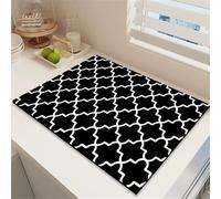Chickwin Geometria Semplice Tappetino Scolapiatti, Scolapiatti Assorbente, Tappetino Macchina Caffe Antiscivolo, Tappetini Bancone Cucina Asciugatura Rapida, Accessori Cucina (Nero,40x60cm)