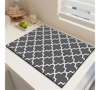 Chickwin Geometria Semplice Tappetino Scolapiatti, Scolapiatti Assorbente, Tappetino Macchina Caffe Antiscivolo, Tappetini Bancone Cucina Asciugatura Rapida, Accessori Cucina (Grigio Scuro,30x40cm)