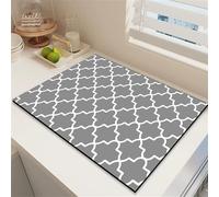 Chickwin Geometria Semplice Tappetino Scolapiatti, Scolapiatti Assorbente, Tappetino Macchina Caffe Antiscivolo, Tappetini Bancone Cucina Asciugatura Rapida, Accessori Cucina (Grigio,40x50cm)