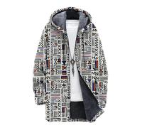 Chickwin Giacca con Cappuccio Uomo Invernale Casual | Graffiti in Line-art 3D Giacca Antivento Giubbotto Jacket Caldo Autunnale Sportiva Jogging Giacche Vintage Coat