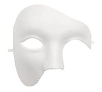 Chickwin Maschera da Uomo Maschera Mascherata Fantasma dell'opera Maschera Veneziana Mezza Faccia Travestimento Halloween Carnevali Matrimonio Maschera, Bianco