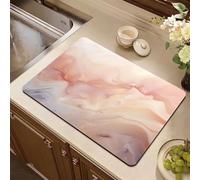 Chickwin Moderno Tappetino Scolapiatti, Motivo Marmoreo Scolapiatti Assorbente, Tappetino Macchina Caffe con Supporto in Gomma Antiscivolo, Tappetini Bancone Cucina Asciugatura (Rosa,40x50cm)