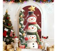 Chickwin Natale Copertura per Archi Nuziali, 3D Natale Rosso Copertina di Fondo per l'arco, Arco di Sfondo per Matrimoni, Copertura Arco in Tessuto per Matrimoni (Rosso 7,80x180cm/6FT)