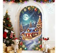 Chickwin Natale Copertura per Archi Nuziali, Accogliente Casetta Copertina di Fondo per l'arco, Arco di Sfondo per Matrimoni, Copertura Arco in Tessuto per Matrimoni (Natale 7,80x180cm/6FT)