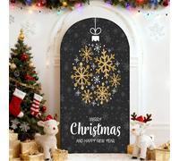 Chickwin Natale Copertura per Archi Nuziali, Natale Elegante Copertina di Fondo per l'arco, Arco di Sfondo per Matrimoni, Copertura Arco in Tessuto per Matrimoni (Nero,80x180cm/6FT)