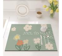 Chickwin Piante e Floreali Tappetino Scolapiatti, Scolapiatti Assorbente, Tappetino Macchina Caffe Antiscivolo, Tappetini Bancone Cucina Asciugatura Rapida, Accessori Cucina (Floreale,40x70cm)