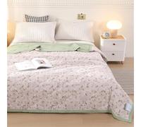 Chickwin Piumino reversibile in microfibra, Estivo Copriletto Trapuntino per Letto per Singolo/Matrimoniale, Morbida Coperta Leggera Trapunta Primaverile (Fiori bianchi,150x200cm)