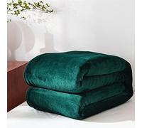 Chickwin Plaid di Flanella Plaid in Pile, Tinta Unita Coperte Calda Plaid in Pile di Flanella Microfibra Morbida Coperte Trapunta per Divano Singolo Matrimoniale (Verde Scuro,100x120cm)