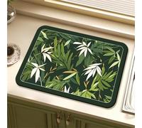 Chickwin Semplice Foglie Verdi Tappetino Scolapiatti,Scolapiatti Assorbente,Tappetino Macchina Caffe Antiscivolo, Tappetini Bancone Cucina Asciugatura Rapida,Accessori Cucina (Verde,40x60cm)