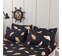 Chickwin Set di 2 Federe Cuscini Letto 50x75cm, 100% Microfibra Cartone Animato Morbida Federa Cuscino Nero Federe Con Chiusura a Busta Bambini Federe