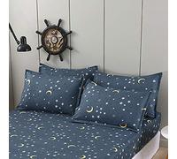 Chickwin Set di 2 Federe Cuscino Letto 50x75cm, 100% Microfibra Morbida Federa Cuscino Blu Stella Luna Galassia Federe Con Chiusura a Busta, Federe In Microfibra