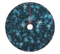 Chickwin Stampa 3D Base Albero di Natale Rosso Gonna Albero di Natale, 76/90/122cm Decorazioni Albero di NataleTappeto Albero di Natale per Natale Decorazioni (M-90cm,Neve Blu)