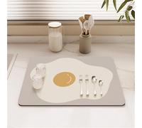 Chickwin Stile Semplice Elegante Tappetino Scolapiatti,Scolapiatti Assorbente,Tappetino Macchina Caffe Antiscivolo,Tappetini Bancone Cucina Asciugatura Rapida,Accessori Cucina (Cachi,50x80cm)