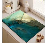 Chickwin Stile Semplice Marmo Tappetino Scolapiatti,Scolapiatti Assorbente,Tappetino Macchina Caffe Antiscivolo,Tappetini Bancone Cucina Asciugatura Rapida,Accessori Cucina (Verde,30x50cm)