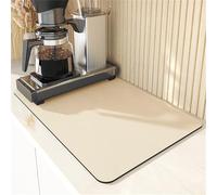 Chickwin Tappetino Scolapiatti,Colore Semplice Uniforme Scolapiatti Assorbente,Tappetino Macchina Caffe con Supporto in Gomma Antiscivolo,Tappetini Bancone Cucina Asciugatura (Beige,30x40cm)