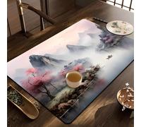 Chickwin Tappetino Scolapiatti, Montagna Cinese Scolapiatti Assorbente, Tappetino Macchina Caffe con Supporto in Gomma Antiscivolo, Tappetini Bancone Cucina Asciugatura (Beige,40x60cm)