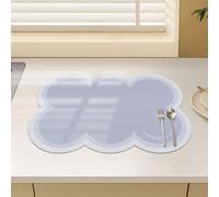 Chickwin Tappetino Scolapiatti, Scolapiatti Assorbente, Tappetino Macchina Caffe con Supporto in Gomma Antiscivolo, Tappetini Bancone Cucina Asciugatura - Nuvole Colorate (Viola,40x60cm)