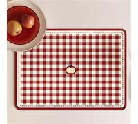 Chickwin Tappetino Scolapiatti, Stampa di Apple Scolapiatti Assorbente, Tappetino Macchina Caffe con Supporto in Gomma Antiscivolo, Tappetini Bancone Cucina Asciugatura Rapida (Rosso,40x60cm)