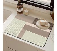 Chickwin Tappetino Scolapiatti,Stile Wabi-Sabi Classico Scolapiatti Assorbente,Tappetino Macchina Caffe con Supporto in Gomma Antiscivolo,Tappetini Bancone Cucina Asciugatura (Marrone,40x50cm)